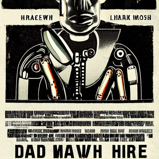 Prompt: the man with robot head movie by david lynch