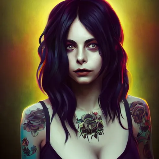 Image similar to a portrait of a beautiful willa holland as a punk, art by lois van baarle and loish and ross tran and rossdraws and sam yang and samdoesarts and artgerm, digital art, highly detailed, intricate, sharp focus, trending on artstation hq, deviantart, unreal engine 5, 4 k uhd image