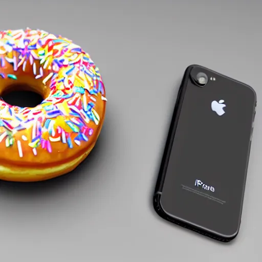 Image similar to a realistic iphone like a donut, photorealistic, ultra detailed, intricate