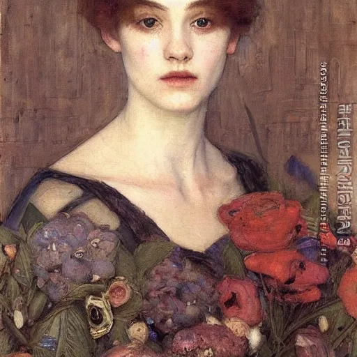 Prompt: a painting by edgar maxence