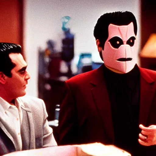 Image similar to ! dream goodfellas film stills where everyone is wearing oni masks directed by marin scorsese oscar winning high resolution remastered