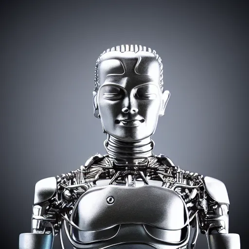 Prompt: photo of a meditating terminator, detailed, high resolution, studio light