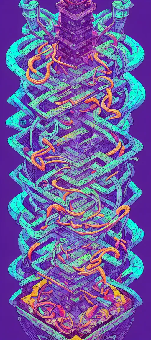 Image similar to arcane twisted turn of fate abstraction, centered award winning ink pen illustration, isometric abstract illustration by dan mumford, edited by craola, technical drawing by beeple and tooth wu, tiny details by artgerm and watercolor girl, symmetrically isometrically centered