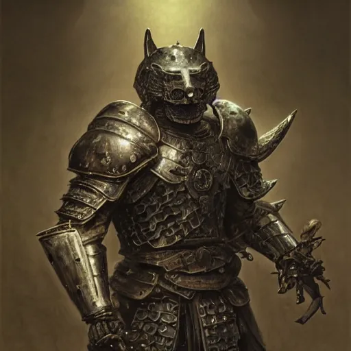 Image similar to berserk skullknight black armor, anthropomorphic shiba inu, full armor visible, shiba inu face, stuning 3 d render, masterpiece, glowing aura, by donato giancola and greg rutkowski and wayne barlow and zdzisław beksinski, realistic face