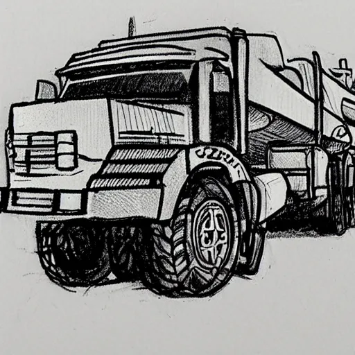 Image similar to a transport-erector-launcher drawn in crayon