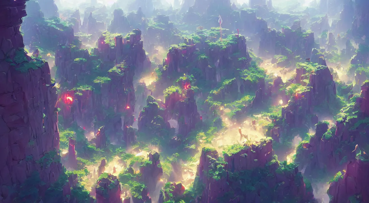 Image similar to flag colored wall fortress greeble illusion landscape wonderworld paradize, behance hd by jesper ejsing, by rhads, makoto shinkai and lois van baarle, ilya kuvshinov, rossdraws global illumination