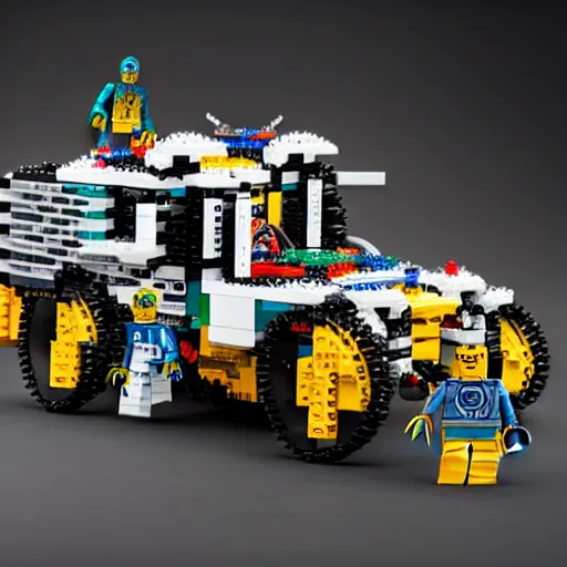 Image similar to robotic legos put themselves together, large format photography, ultra detailed