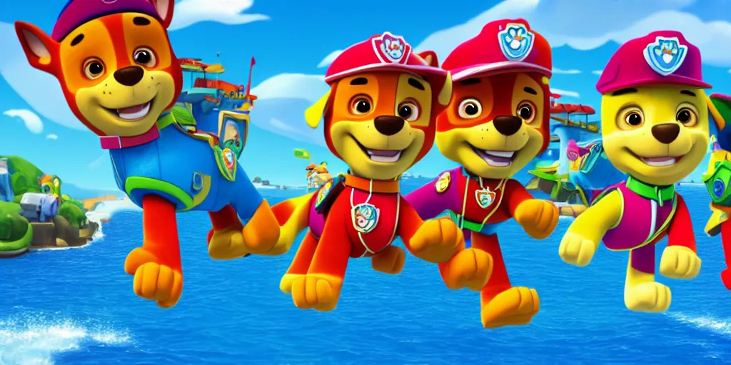 HD Wallpaper of Adventure Bay from Paw Patrol Stable Diffusion