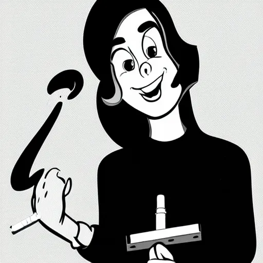 Image similar to kim kardashian in old disney cartoon smoking weed