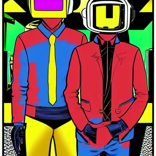 Prompt: daft punk by ito junji