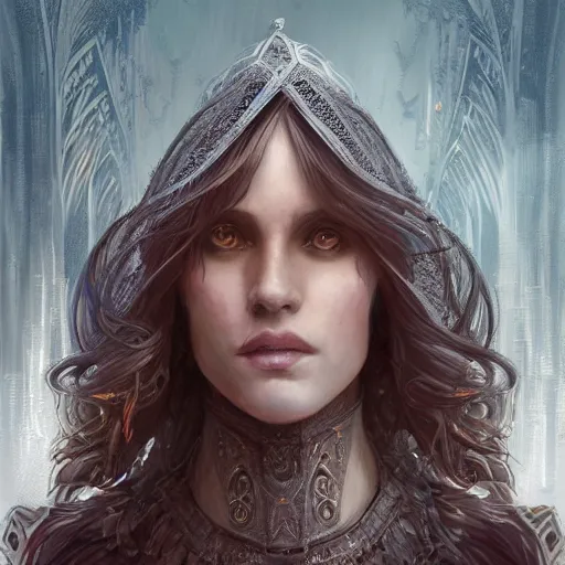 Image similar to a portrait of grace as a sorceress, urban motifs, intricate, elegant, highly detailed, digital painting, trending on artstation, concept art, smooth sharp focus, illustration, art by artgerm and greg rutkowski