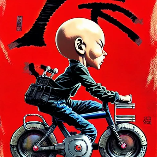 Prompt: akira cover art, painted by greg'craola'simkins