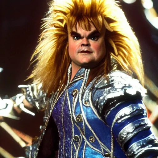 Image similar to jack black as jareth, labyrinth movie, highly detailed