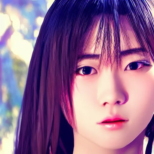 Image similar to a dynamic, epic cinematic 8K HD movie shot of close-up japanese beautiful cute young J-Pop idol actress girl face. Motion, VFX, Inspirational arthouse, at Behance, with Instagram filters, Photoshop, Adobe Lightroom, Adobe After Effects