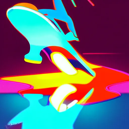 Image similar to skate in ocean. pop art, no duplicate image, glowing lights, ultra details, digital painting, artstation, concept art, smooth, sharp focus, illustration, intecrate details, art by richard hamilton and mimmo rottela, pixels art by kirokaze and paul robertson, dall e 2 rendered - h 7 6 8