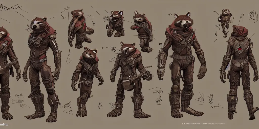 rocket raccoon concept art