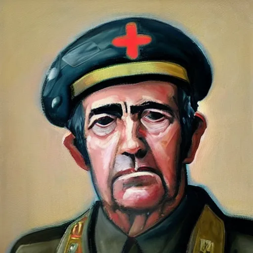 Image similar to “Oil painting of JJ Cale as a World War 1 general, 4k”