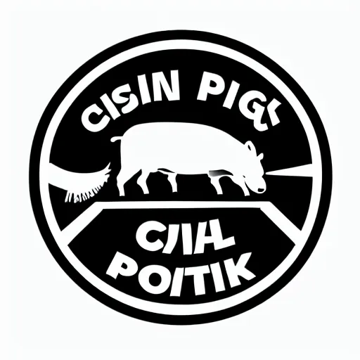 Image similar to “logo for Central Pork, pig, weeds, tall building”