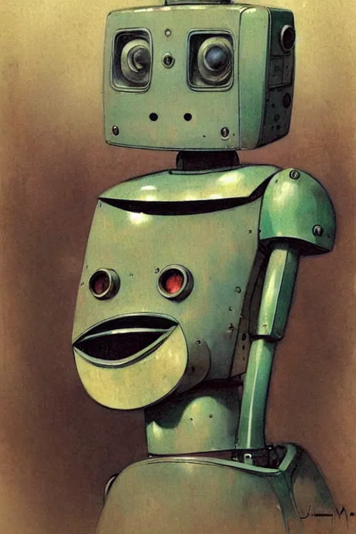 Image similar to (((((1950s robot tv . muted colors.))))) by Jean-Baptiste Monge !!!!!!!!!!!!!!!!!!!!!!!!!!!!!!