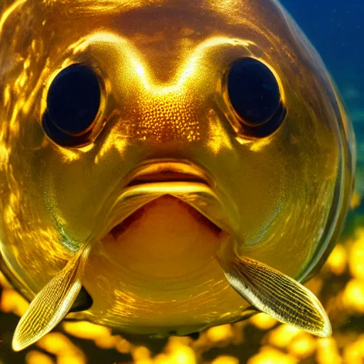 Image similar to a shining golden fish, reflecting light