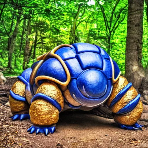 Image similar to national geographic photo of blastoise, pokemon in the wild, intricate, portrait, 8 k highly professionally detailed, hdr, award winning