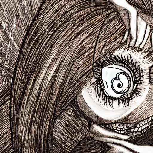 Image similar to drops, trending on artstation, junji ito 4 k