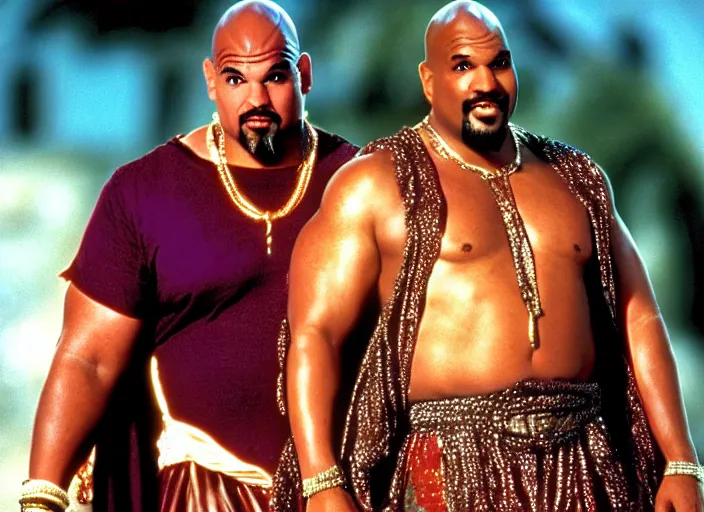 Image similar to film still of sinbad as kazaam in the movie kazaam 1 9 9 6