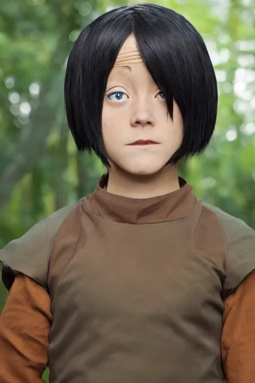 Image similar to a full - length photo of real life toph from avatar