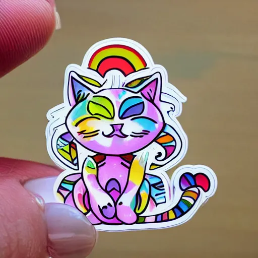 Image similar to cute rainbow cat sticker