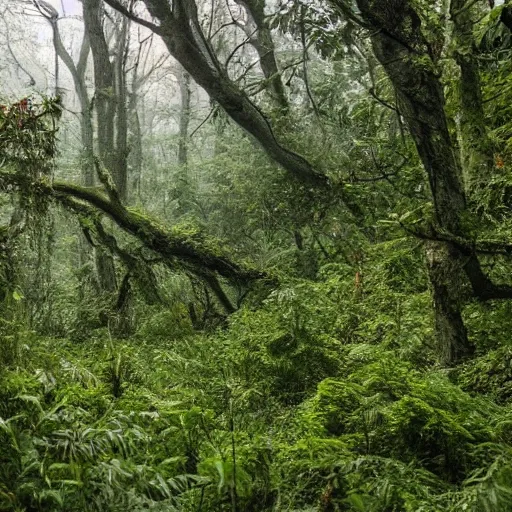 Image similar to a long abandoned city overgrown with vegetation