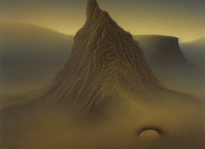 Image similar to A detailed matte painting of a landscape, detailed, immaculate scale, Zdzislaw Beksinski