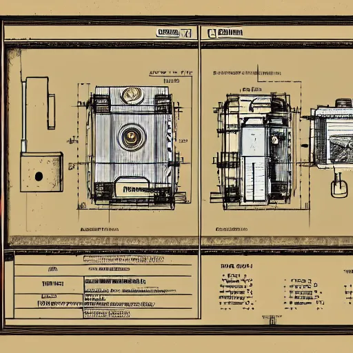 Image similar to detailed schematics to a time machine