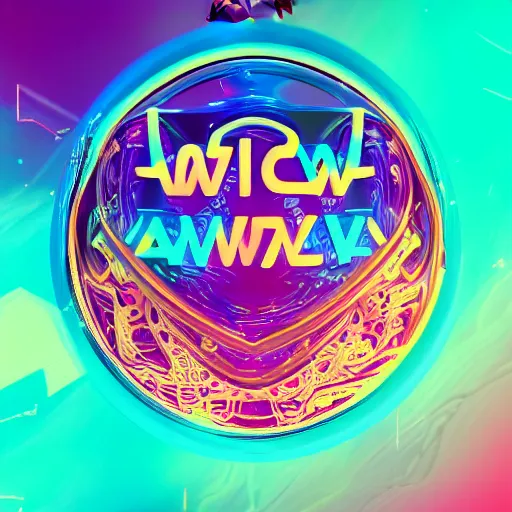 Image similar to a and w vaporwave logo, colorful, digital art, cosmic, 3 d high definition, trending on art station, photorealistic, high resolution, 8 k, octane, hyper detailed, insane details, intricate, elite, ornate, elegant trend, highly detailed and intricate, sharp focus, photography, unreal engine