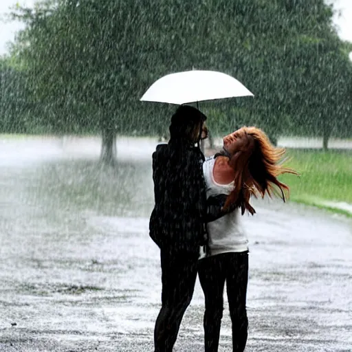 Prompt: breaking up with someone, in the rain, very wet