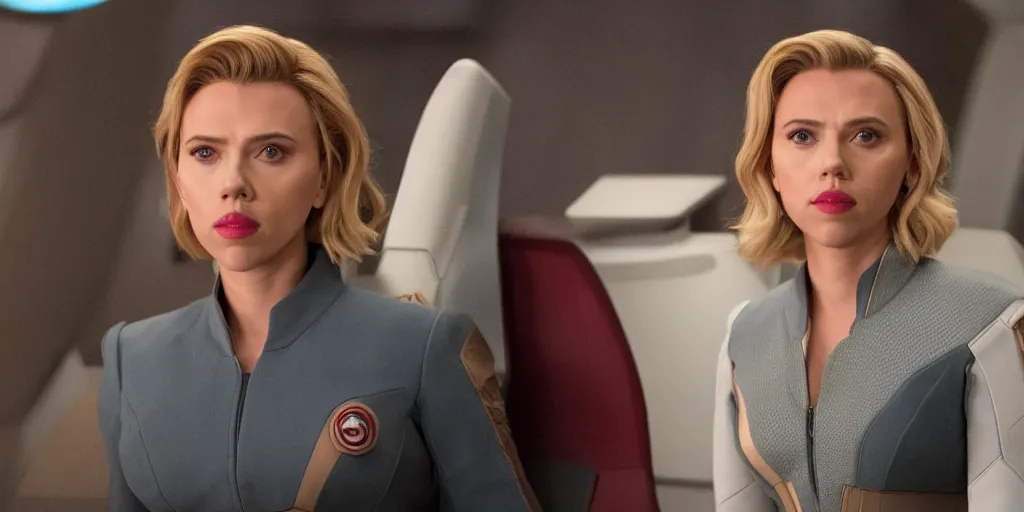 Image similar to Scarlett Johansson in a scene from The Orville