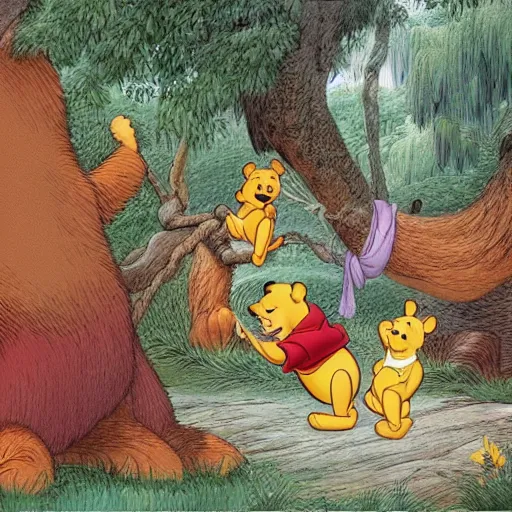 Prompt: Winnie the Pooh, China