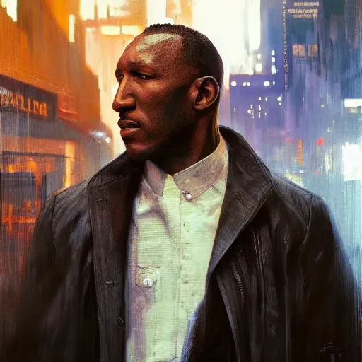 Prompt: mahershala ali, hyperrealistic portrait, bladerunner street, art of elysium by jeremy mann and alphonse mucha, fantasy art, photo realistic, dynamic lighting, artstation, poster, volumetric lighting, very detailed face, 4 k, award winning