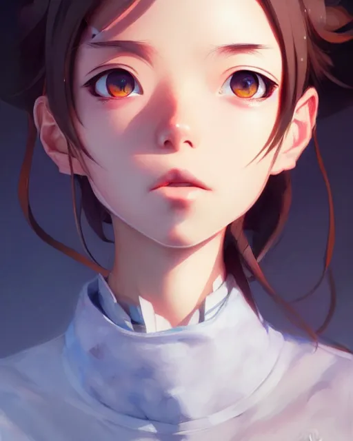 Image similar to tiktoker, portrait shinkai makoto studio ghibli studio key hideaki anno sakimichan stanley artgerm lau rossdraws james jean marc simonetti elegant highly detailed digital painting artstation pixiv