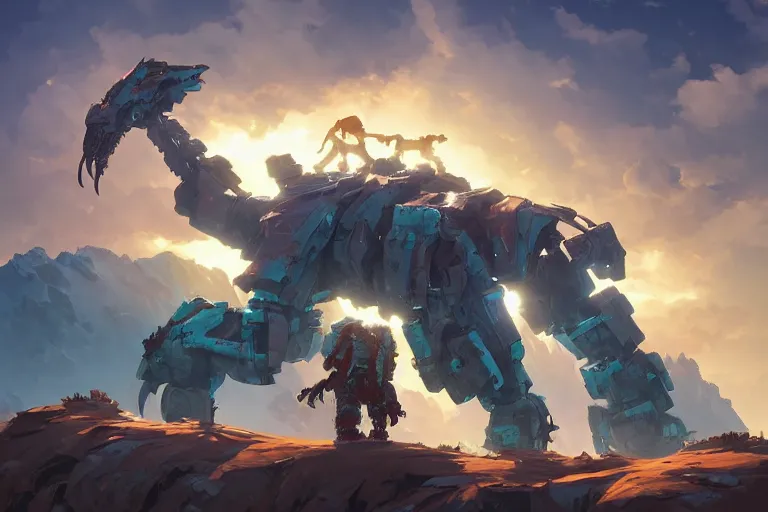 Image similar to tremortusk machine mecha animal beast robot of horizon forbidden west horizon zero dawn bioluminiscence, behance hd by jesper ejsing, by rhads, makoto shinkai and lois van baarle, ilya kuvshinov, rossdraws global illumination