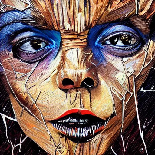 Image similar to portrait of Groot by Sandra Chevrier, 8k