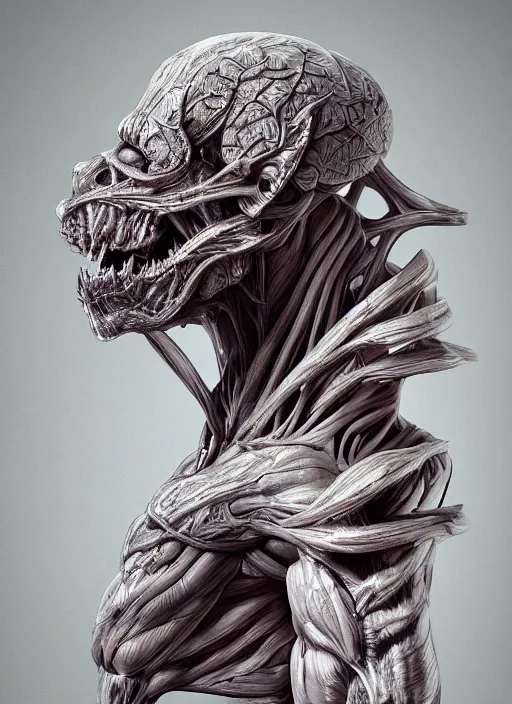 Prompt: monster anatomy, ross tran, anatomical, highly detailed sculpture, intricate detailed, ommatidia, 8 k, cinematic atmosphere, post - processing