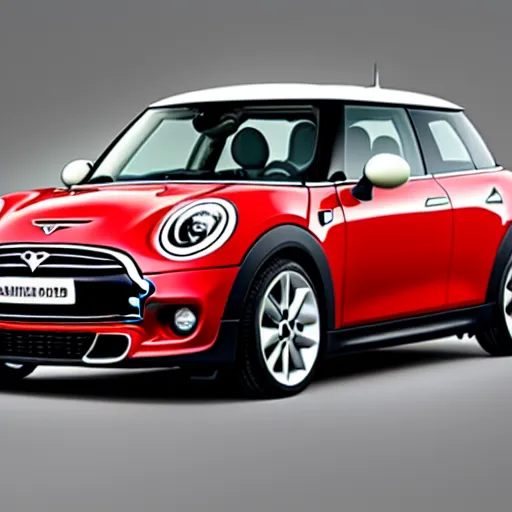 Prompt: mini cooper made by tesla