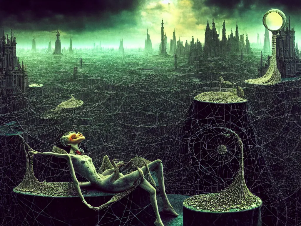 Image similar to highly detailed photo of living is the illusion of dying, trending on deviantart, neo surrealism, sharp focus, 4 k, a lot of little details, octane, masterpiece, art by max ernst