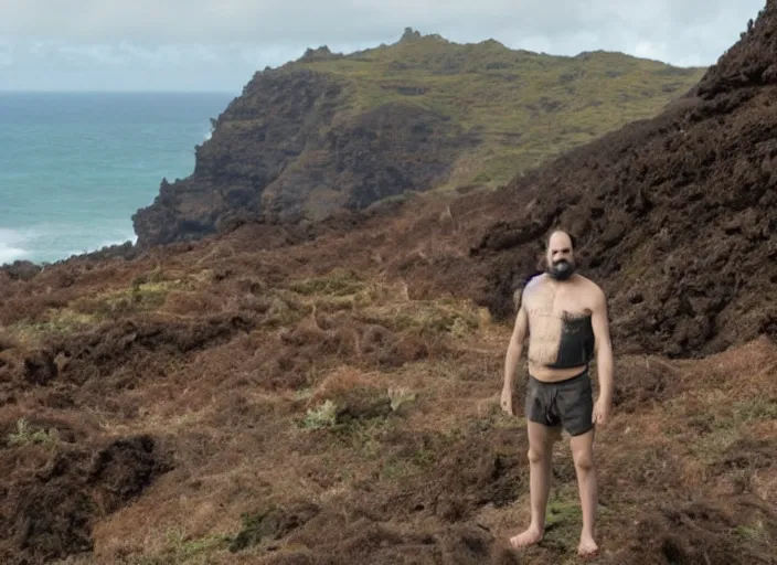 Prompt: a guanche in Anaga in yorgos lanthimos style