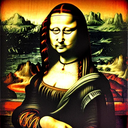 Image similar to monalisa in the style of h.r. giger, in the style of h.r. giger, in the style of h.r. giger, in the style of h.r. giger