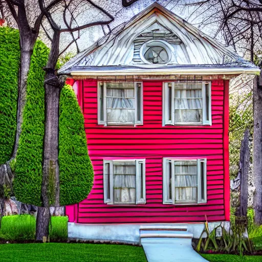 Prompt: house, style from dr. seuss, sharp focus, sharp, hd, dr. seuss