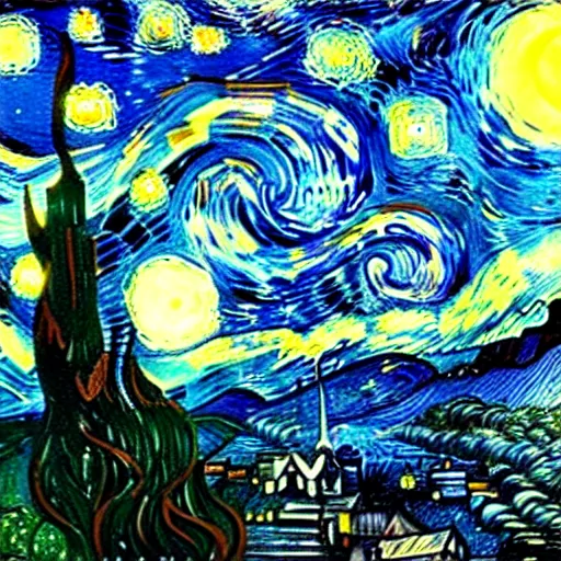 Prompt: “lovecraftian horror by vincent van gogh”