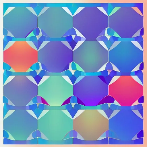 Prompt: beautiful colorful geometric designs, minimalist, trending on artstation