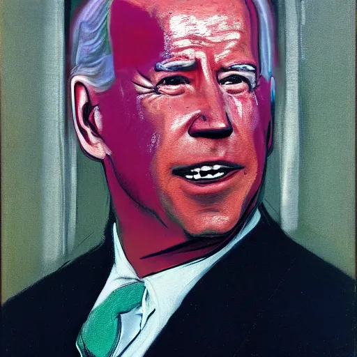 Image similar to Portrait of Joe Biden, painted by Francis Bacon.