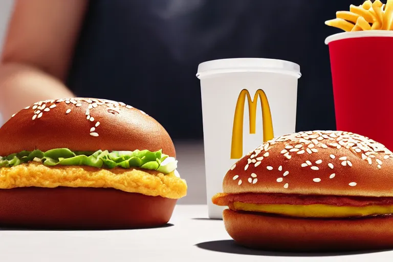 Image similar to mcdonalds salt between two sesame seed buns, commercial photograph